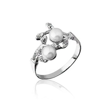 Terra with Pearls White Gold Ring