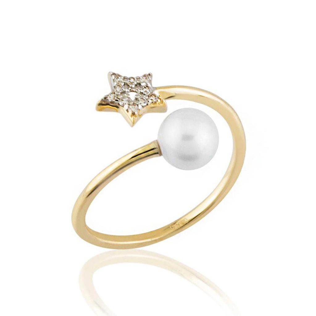 Star de Perles Or Bague