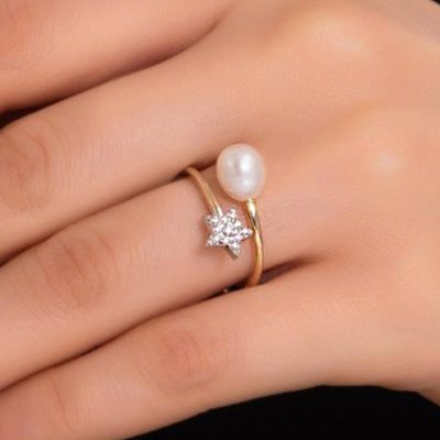 Star with Pearls Gold Ring - 14K - 2.3g - EZ Gold