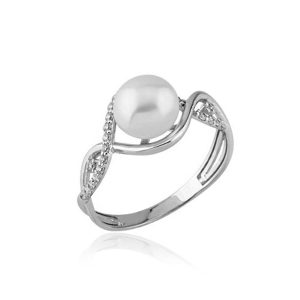 Infinity Pearl White Gold Ring