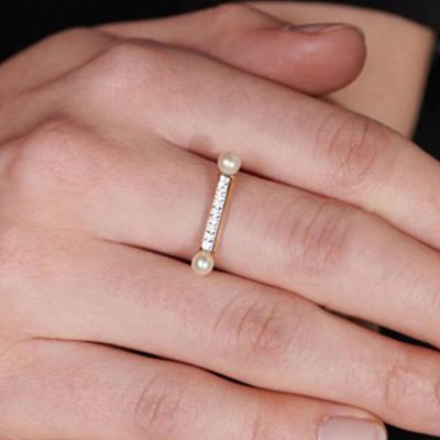 Gratia İncili Altın Yüzük - 14K - 1.95g - EZ Gold