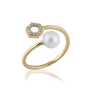 Gela Pearl Gold Ring