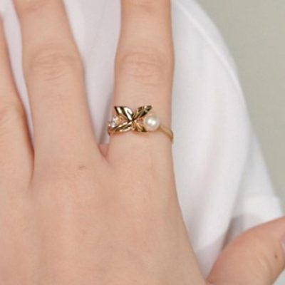 Florina İncili Altın Yüzük - 14K - 1.95g - EZ Gold