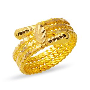 Topuzlu 22 Karat Twisted Gold Ring