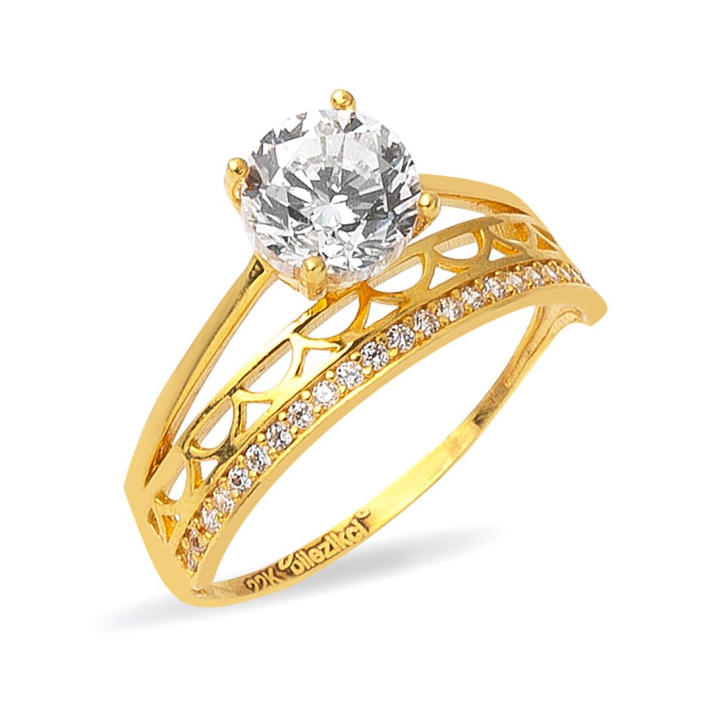 Infinity 22 Karat Solitaire Gold Ring