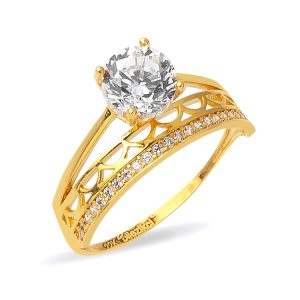 Infinity 22 Karat Solitaire Gold Ring