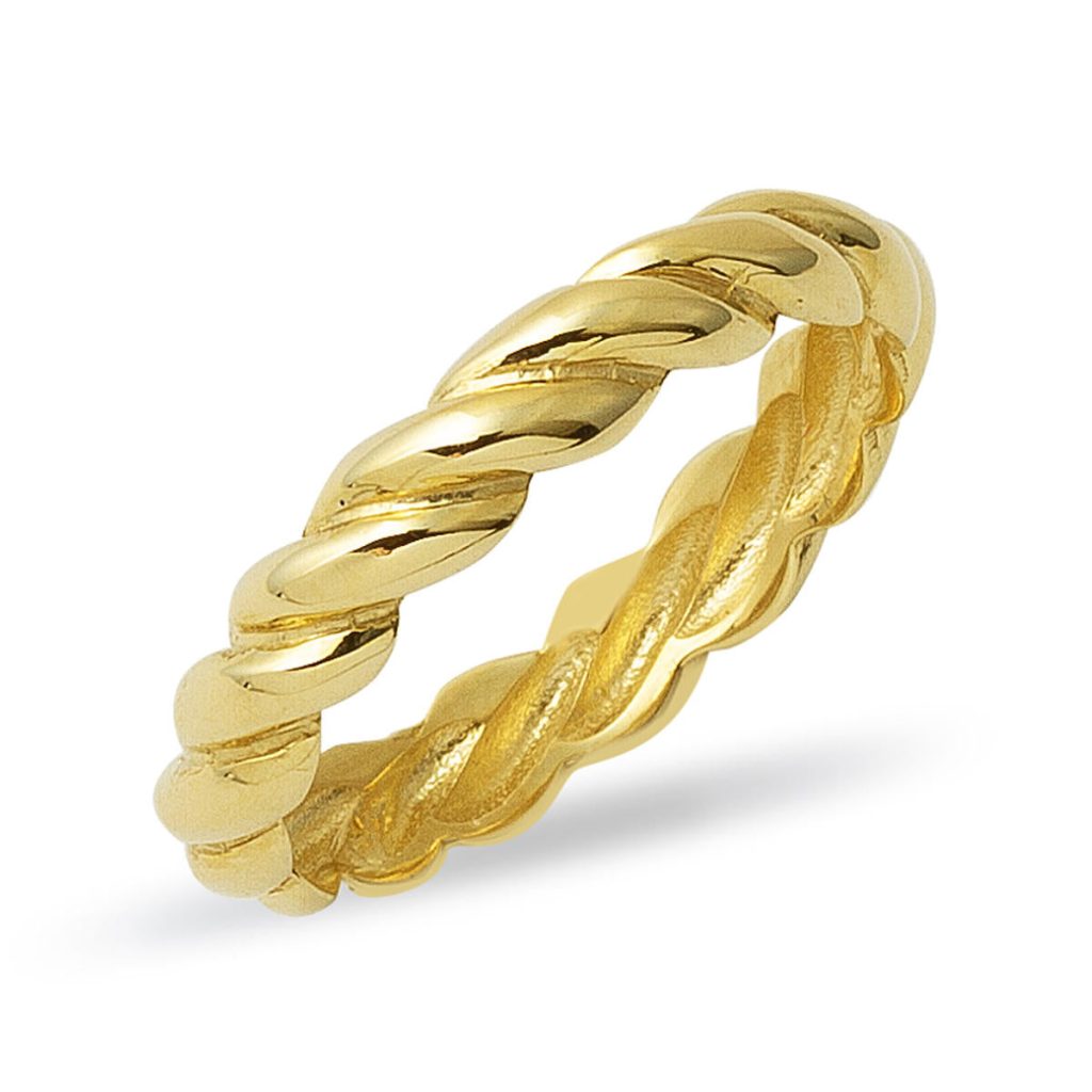 Twisted Gold Serçe Parmak Yüzüğü