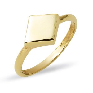 Square Gold Serçe Parmak Yüzüğü