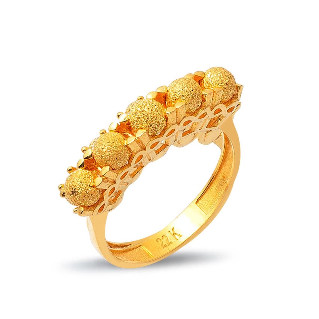 Infinity 22 Karat Beaded Gold Ring