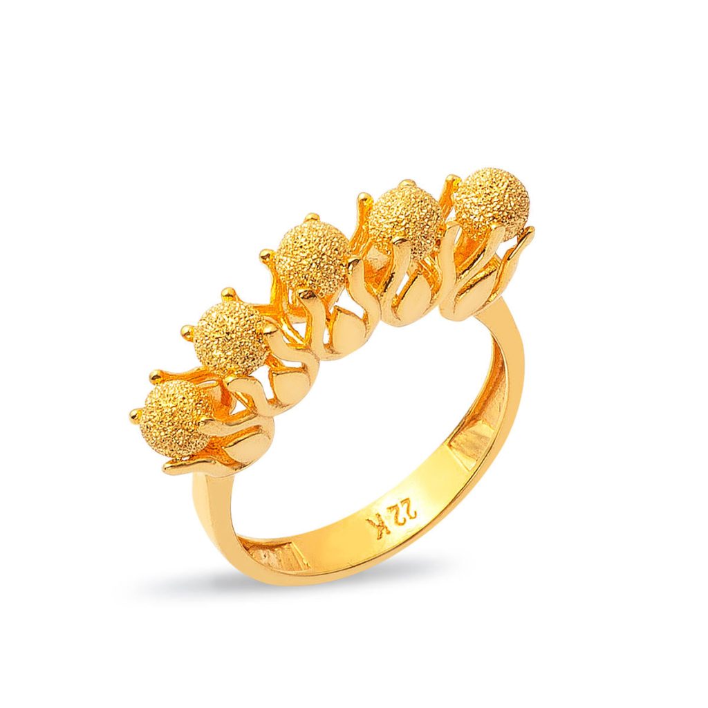 Goutte 22 Carats Boules Or Bague