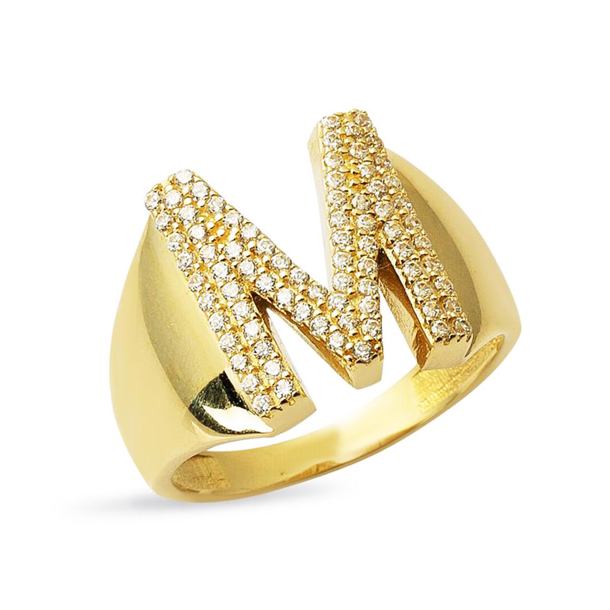 M Lettrei 14 Carats Or Bague