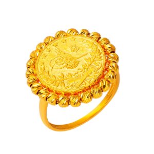 Tughra 14 Karat Beaded Gold Ring