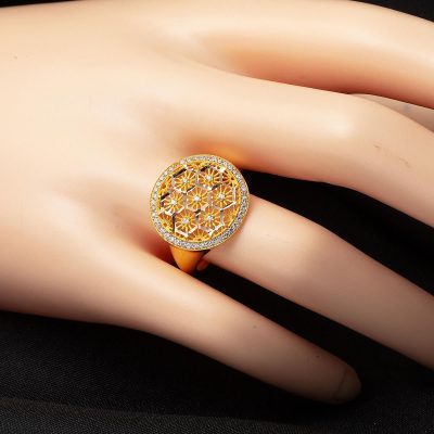 Yaşam Çiçeği Yıldızlı Altın Yüzük - 14K - 2.95g - EZ Gold