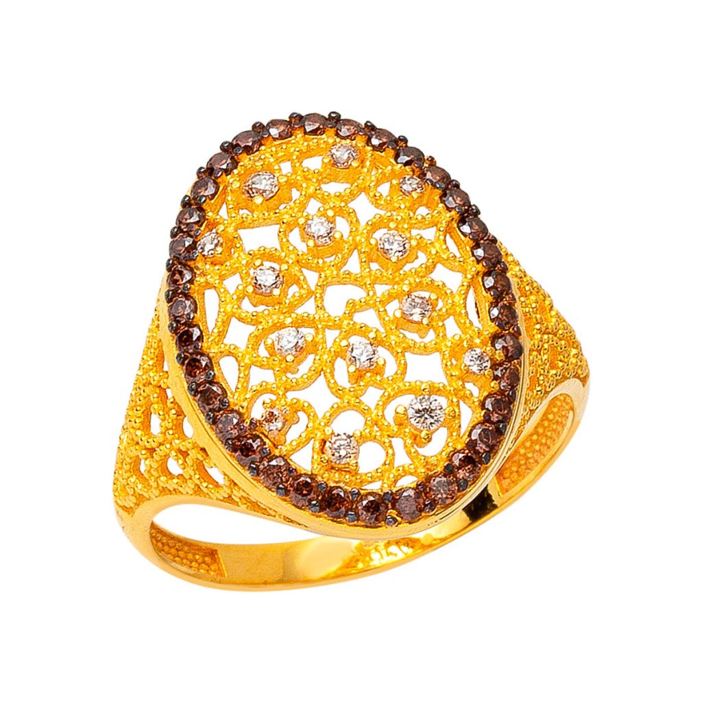 avec Cœur Fleur de Vie Or Bague