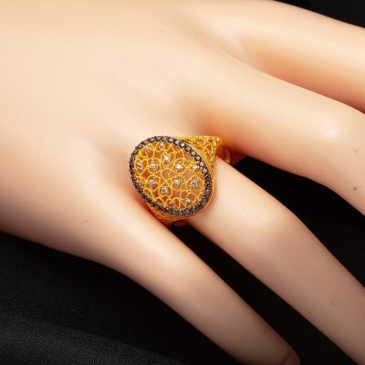 Kalpli Yaşam Çiçeği Altın Yüzük - 14K - 3.2g - EZ Gold