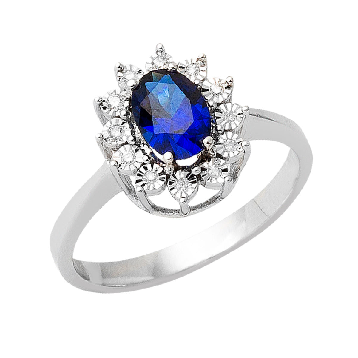 0,89 ct Sapphire & 0,05 ct Diamondlı Ring