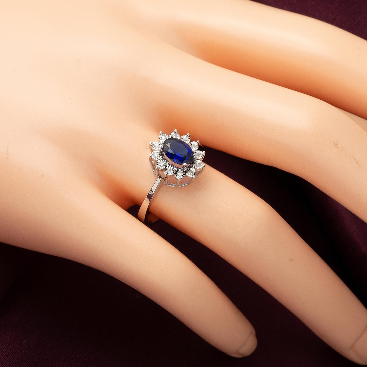 0,89 ct Safir & 0,05 ct Pırlantalı Yüzük - Görsel 2