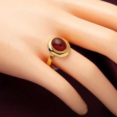 Akik Taşlı 14 Ayar Altın Yüzük - 14K - 2.94g - EZ Gold