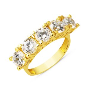Mizar 14 Carats Or Cinq Pierres Bague