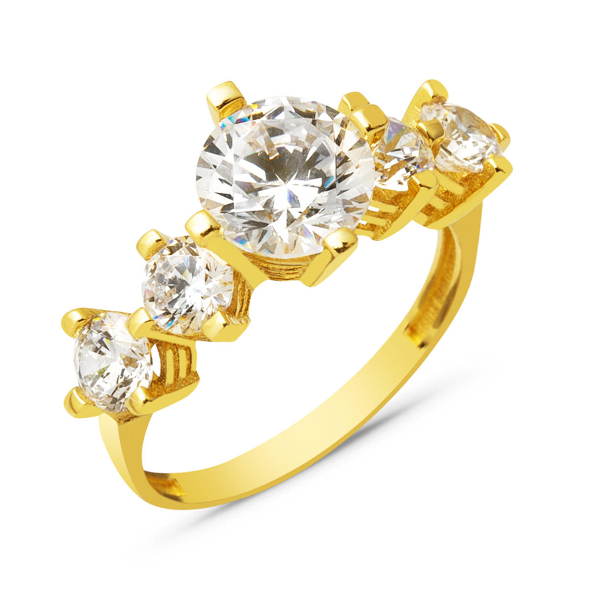 Altair 14 Karat Five-Stone Gold Ring