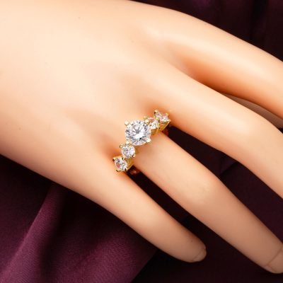 Altair 14 Ayar Beştaş Altın Yüzük - 14K - 4.25g - EZ Gold