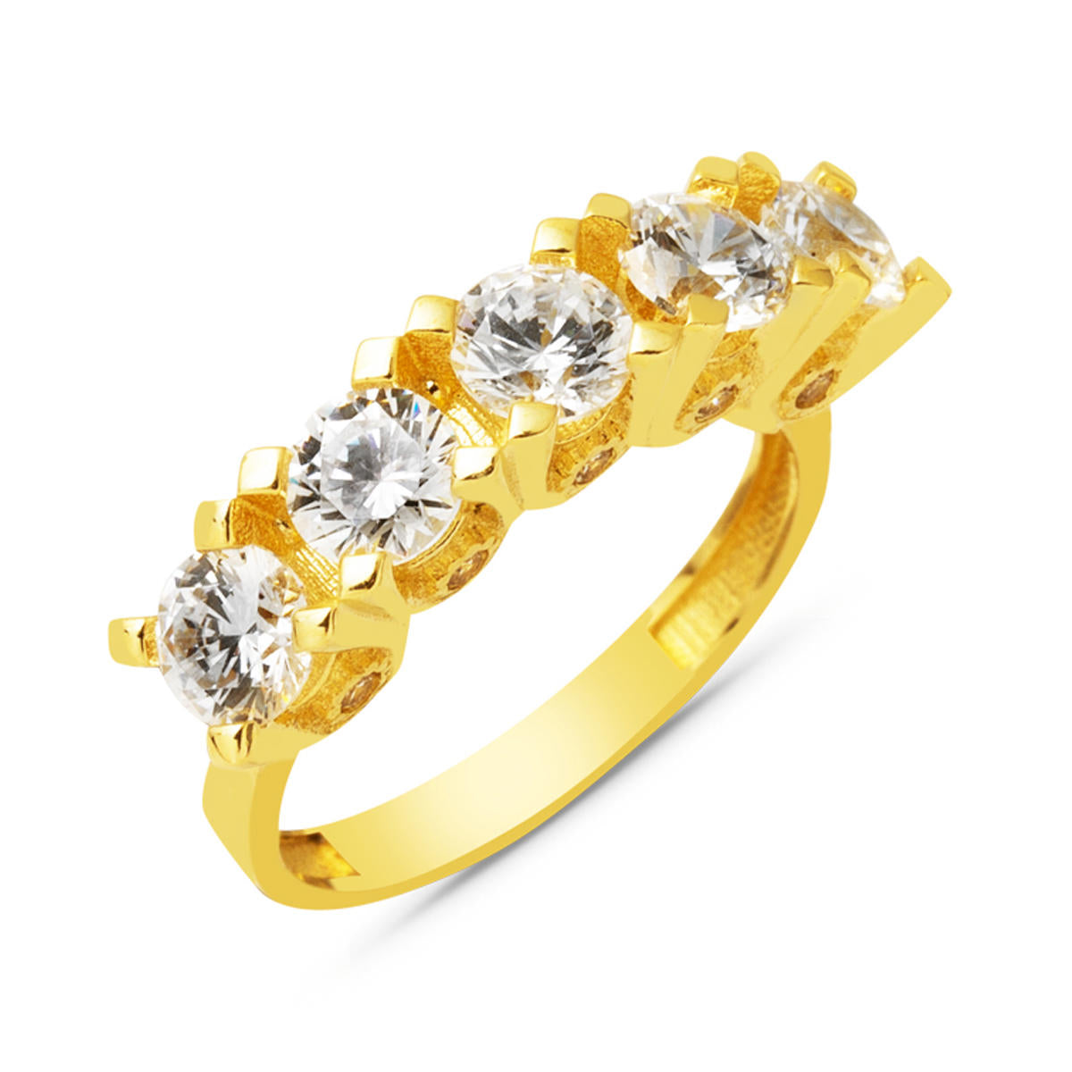 Misam 14 Carats Or Cinq Pierres Bague
