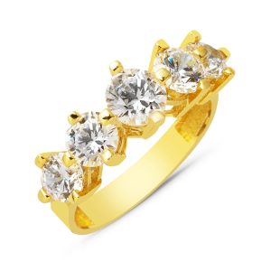 Spica 14 Karat Five-Stone Gold Ring
