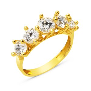 Bellatrix 14 Carats Cinq Pierres Or Bague