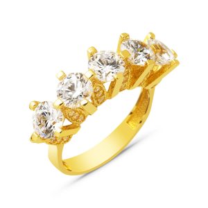 Rigel 14 Carats Or Cinq Pierres Bague