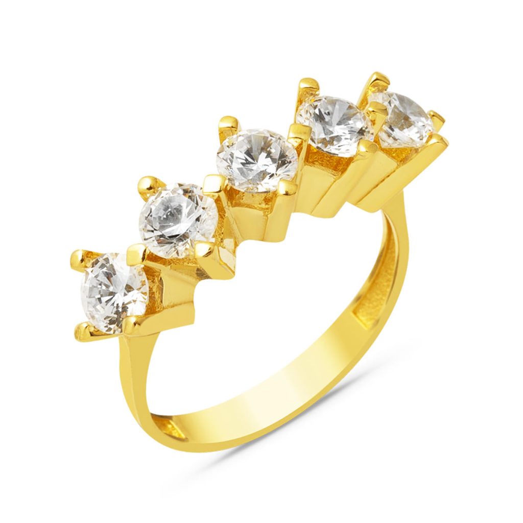 Capella 14 Karat Five-Stone Gold Ring