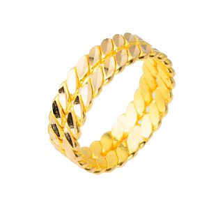 Twisted 2 Row 22 Karat Gold Ring
