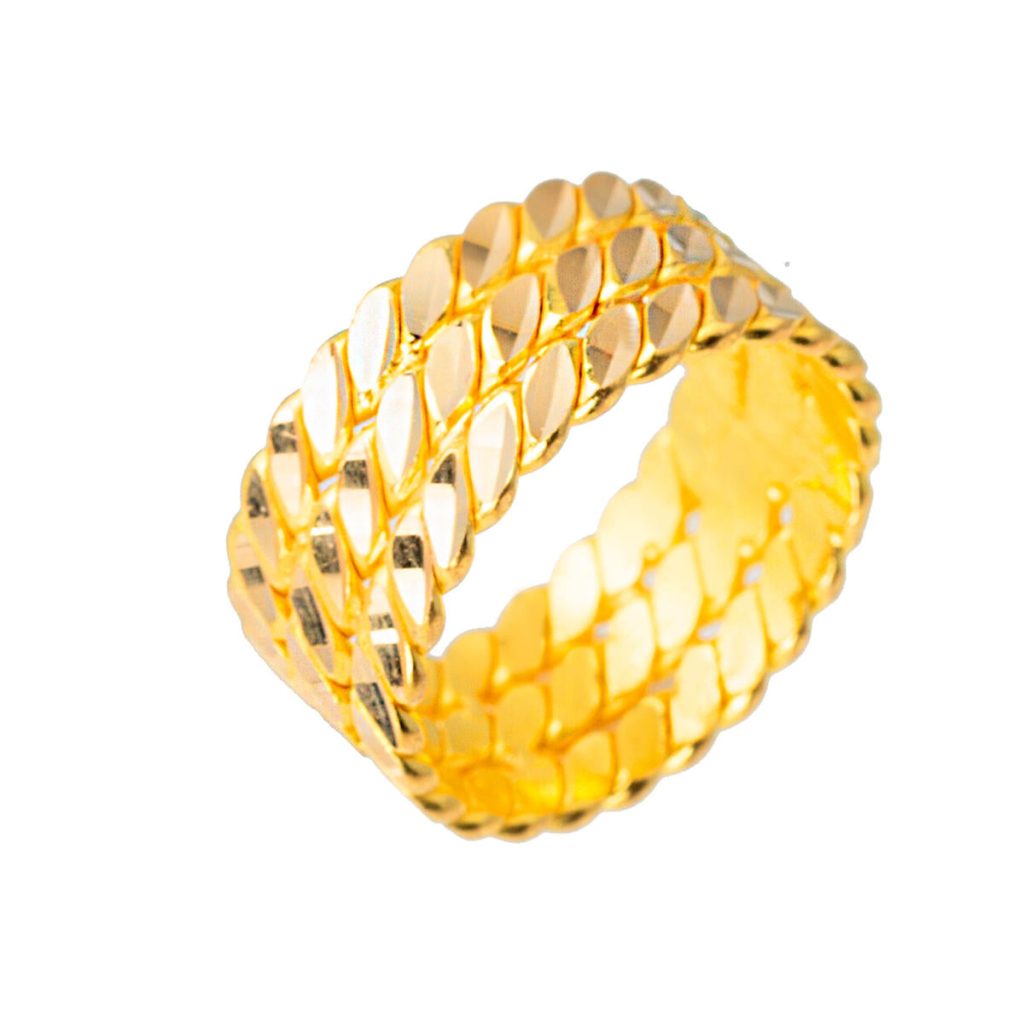Twisted 3 Row 22 Karat Gold Ring