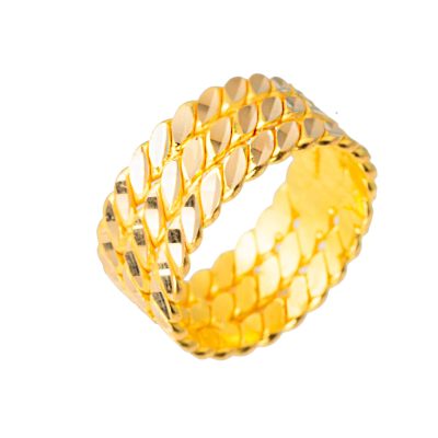 Twisted 3 Rows 22K Gold Ring