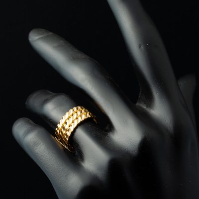 Twisted 3 Rows 22K Gold Ring - 22K - 9.01g - EZ Gold