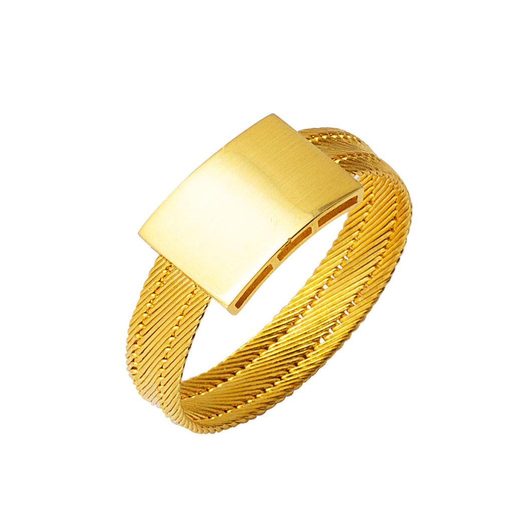 Plain Trabzon Woven 22 Karat Gold Ring
