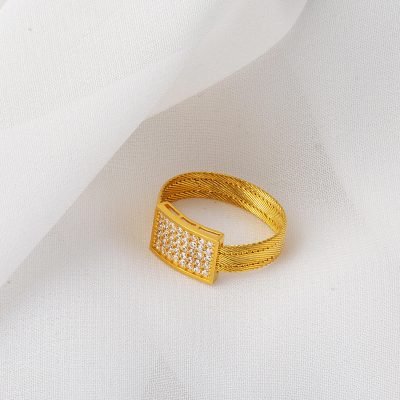 Trabzon Mesh 3 Rows 22K Gold Ring - 22K - 3.85g - EZ Gold