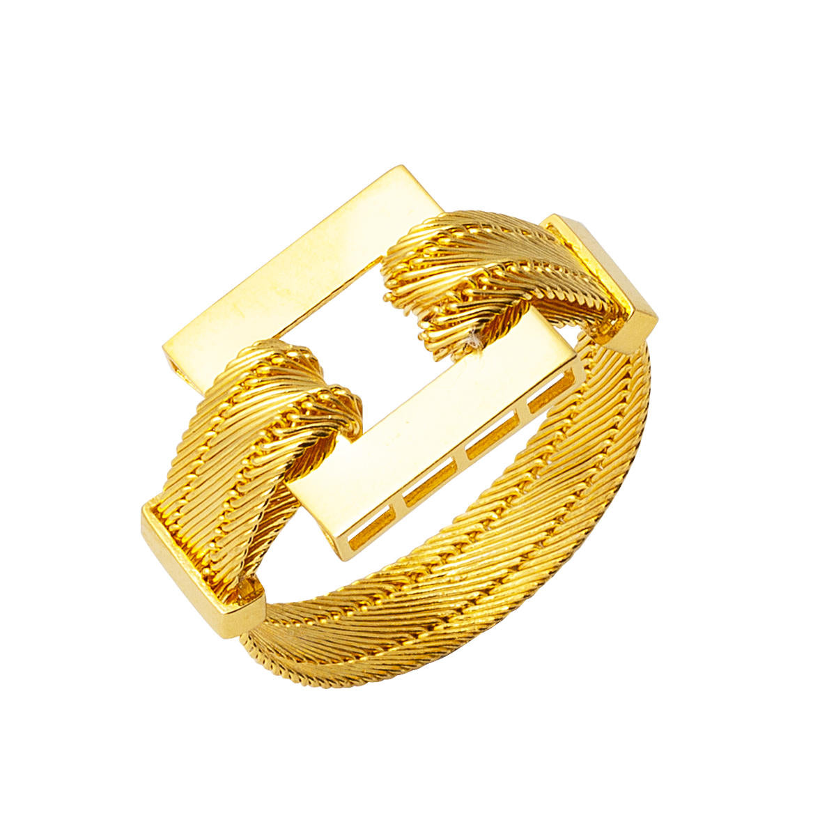 sans Pierre avec Fermoir Or Trabzon Tresse Bague