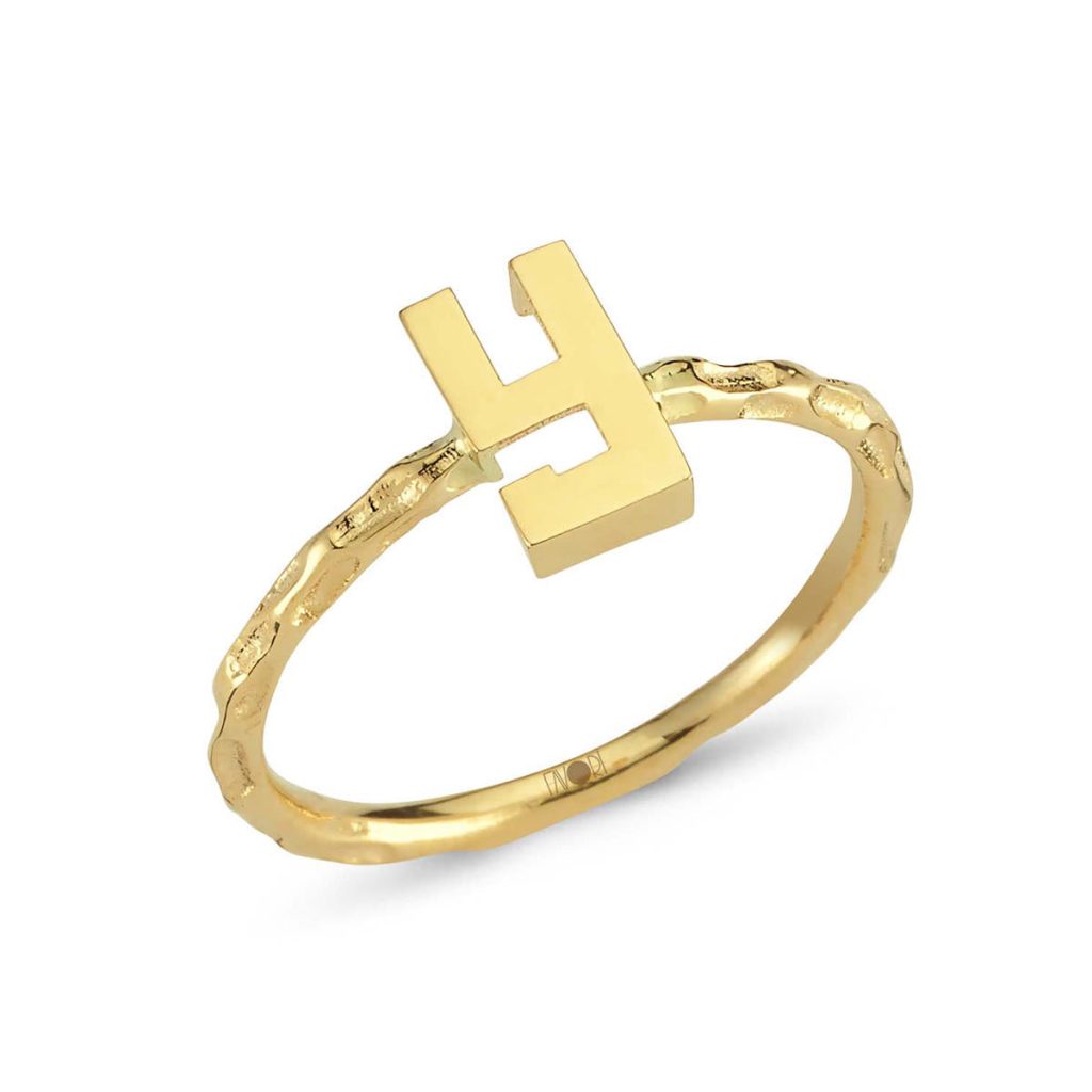 Letter Gold Ring (Bütün Letterler Üretilir)