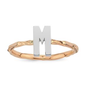 Letter Rose Gold Ring (Bütün Letterler Üretilir)