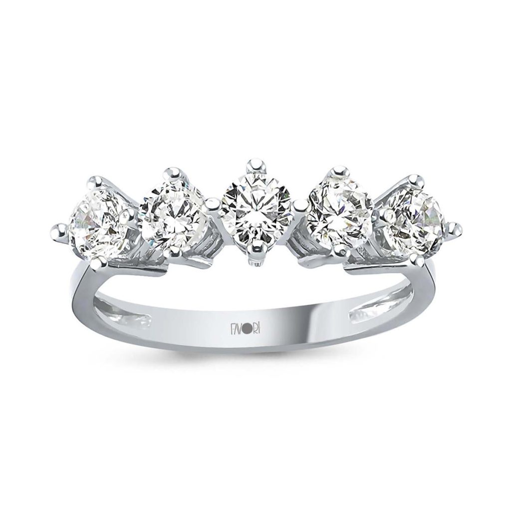 Five-Stone 14 Karat White Gold Ring
