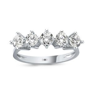 Five-Stone 14 Karat White Gold Ring