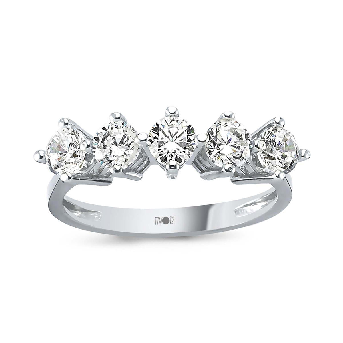 Five-Stone 14 Karat White Gold Ring