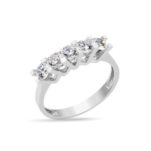 Five-Stone 14 Karat White Gold Ring