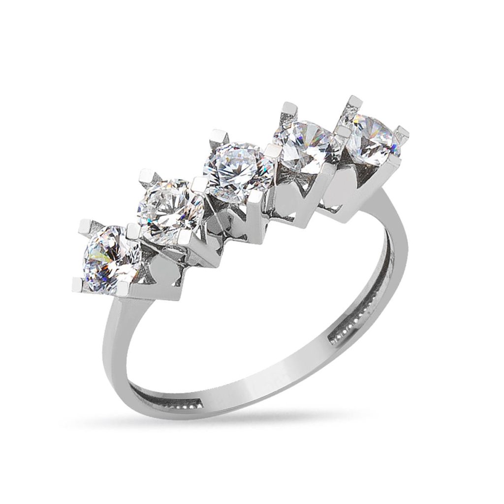 Five-Stone 14 Karat White Gold Ring