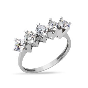 Five-Stone 14 Karat White Gold Ring