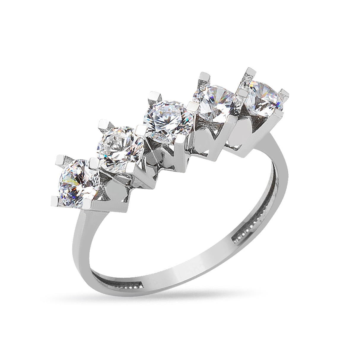 Five-Stone 14 Karat White Gold Ring