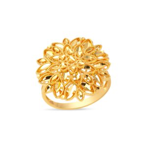 Feuilles 22 Carats Or Bague