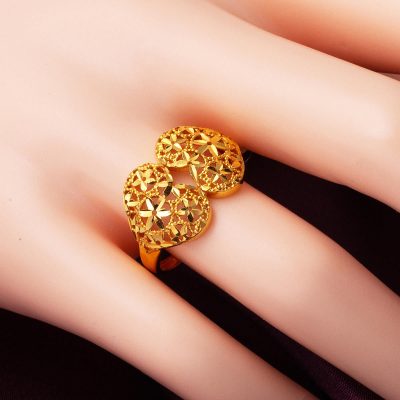 İkiz Kalpler 22 Ayar Altın Yüzük - 22K - 3.66g - EZ Gold