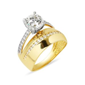 Solitairelı Wedding Ring 14 Karat Gold Ring