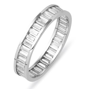 Eternity Baguette with Stones White Gold Ring